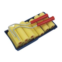 ZESTAW WAŁKÓW MALARSKICH GĄBKOWYCH Z KUWETĄ 10szt. + 2 uchwyty