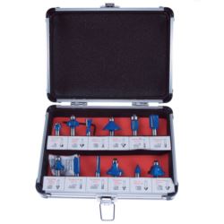 Zestaw frezów do drewna, fazowanie płyt G-K dłutowanie fi 8 mm 12szt PRO