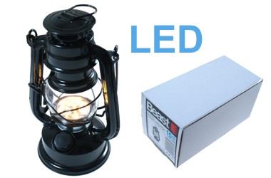 Dekoracyjna Lampa naftowa czarna 190 mm 15 LED