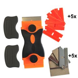 SKROBAK DO PŁYTY INDUKCYJNEJ CERAMICZNEJ SKROBACZKA DO CZYSZCZENIA SZYB SZKŁA 115MM + 10 OSTRZY
