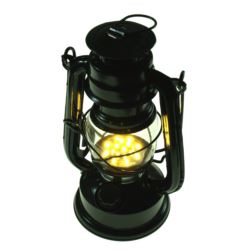 Dekoracyjna Lampa naftowa czarna 190 mm 15 LED