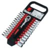 Zestaw nasadek bitów 1/4" z grzechotka 4-13mm 27 elementów CV TORX ampule imbusy PHILIPS płaski