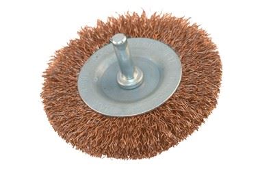 Szczotka druciana obrotowa płaska fi 6mm 125mm do wiertarki wkrętarki