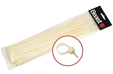 Opaski zaciskowe kablowe nylon białe 190x4,7 mm 50 sztuk