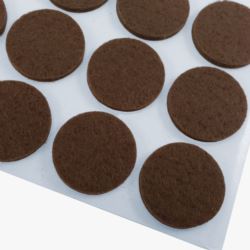 Podkładki filcowe pod meble samoprzylepne 28mm 24 szt brązowe okrągłe