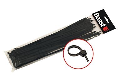 Opaski zaciskowe kablowe nylon czarne 190x4,7 mm 50 sztuk