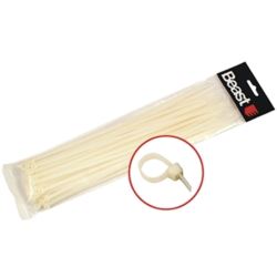Opaski zaciskowe kablowe nylon białe 300x4,7 mm 50 sztuk