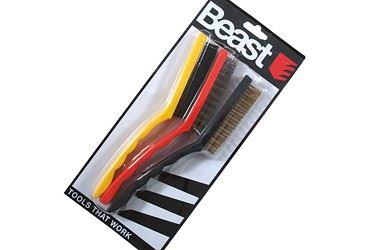 Zestaw szczotek drucianych stal mosiądz nylon 85 mm 3 sztuki Zestaw szczotek drucianych stal mosiądz nylon 85 mm 3 sztuki