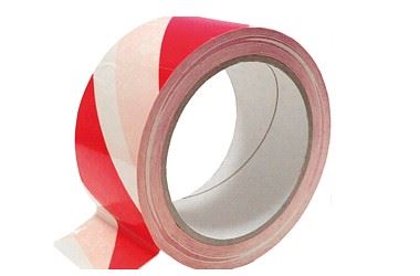 Taśma ostrzegawcza samoprzylepna 50mm x 33m czerwono / biała Taśma ostrzegawcza samoprzylepna 50mm x 33m czerwono / biała