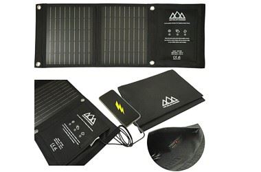 Ładowarka solarna turystyczna panel słoneczny 14W podwójne USB wyjście 5V/2.1A