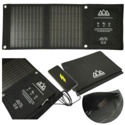 Ładowarka solarna turystyczna panel słoneczny 14W podwójne USB wyjście 5V/2.1A