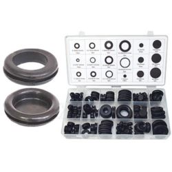 Przelotki i zaślepki gumowe do otworów technologicznych 125 szt. 6–25 mm do ochrony kabli i przewodów ZESTAW