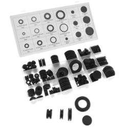 Przelotki i zaślepki gumowe do otworów technologicznych 125 szt. 6–25 mm do ochrony kabli i przewodów ZESTAW