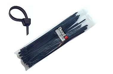 Opaski zaciskowe kablowe nylon czarne 300x4,7 mm 50 sztuk Opaski zaciskowe kablowe nylon czarne 300x4,7 mm 50 sztuk