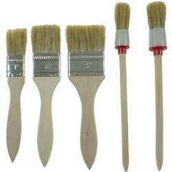ZESTAW PĘDZLI PŁASKICH I OKRĄGŁYCH 5 SZT.