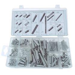 Zestaw mix sprężyn 200 szt. sprężynki rozciągające ściągające ściskające