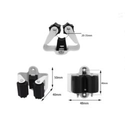 Wieszak sprężynowy uchwyt na narzedzia miotły mop szary 50x48x40mm