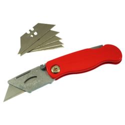 Nóż składany nożyk tapeciak na ostrze trapezowe + 5 ostrzy trapezowy