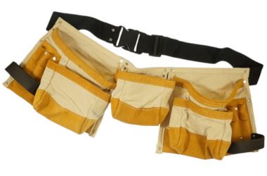 Pas narzędziowy monterski płótno skóra 11 kieszeni