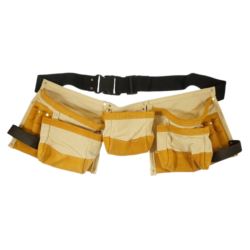 Pas narzędziowy monterski płótno skóra 11 kieszeni