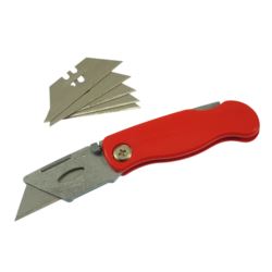 Nóż składany nożyk tapeciak na ostrze trapezowe + 5 ostrzy trapezowy