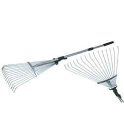 Grabie do liści trawy druciane REGULOWANE trzon metalowy rączka teleskop 80-165CM TELESCOPIC