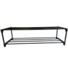 Szafka na buty półka regał stojak na obuwie 75x28x21 2-TIER BLACK PLASTIC+METAL