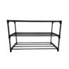 Szafka na buty półka regał stojak na obuwie 60x28x38 3-TIER BLACK PLASTIC+METAL