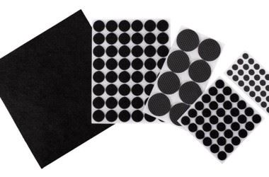 Podkładki filcowe piankowe pod meble samoprzylepne 125 szt czarne okrągłe