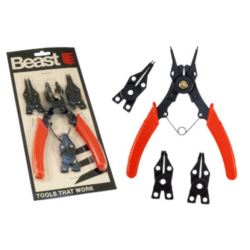 Szczypce do pierścieni Segera zacisków zestaw 160mm 4 koncówki zagięte proste