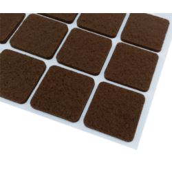 Podkładki filcowe pod meble samoprzylepne 28x28mm 24 szt brązowe kwadratowe