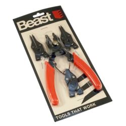 Szczypce do pierścieni Segera zacisków zestaw 160mm 4 koncówki zagięte proste