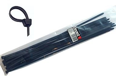 Opaski zaciskowe kablowe nylon czarne 530x7.6 mm 20 sztuk