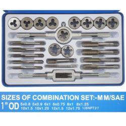Zestaw narzynek i gwintowników walizka kalibrownik 24 szt M5-M12 1/8 NPT
