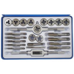 Zestaw narzynek i gwintowników walizka kalibrownik 24 szt M5-M12 1/8 NPT