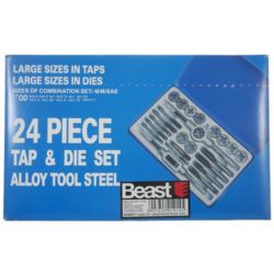 Zestaw narzynek i gwintowników walizka kalibrownik 24 szt M5-M12 1/8 NPT