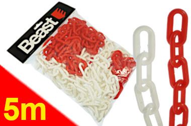 ŁAŃCUCH OSTRZEGAWCZY BIAŁO-CZERWONY 5m