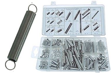 Zestaw mix sprężyn 200 szt. sprężynki rozciągające ściągające ściskające