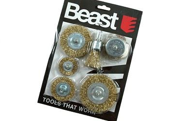 Zestaw szczotek drucianych do wiertarki stali metalu drewna 6 szt 1''-1.5''-2''-2.5''-3''