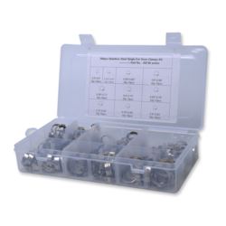 Opaski obejmy zaciski zaciskowe z pojedynczym uchem do węży bezstopniowe 100 sztuk 12,8 - 23,5mm