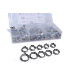 Opaski obejmy zaciski zaciskowe z pojedynczym uchem do węży bezstopniowe 100 sztuk 12,8 - 23,5mm