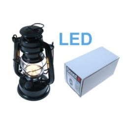 Dekoracyjna Lampa naftowa czarna 190 mm 15 LED