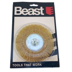 Szczotka druciana obrotowa płaska fi 6mm 125mm do wiertarki wkrętarki