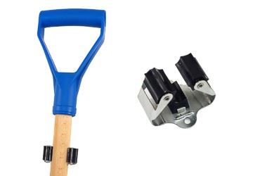 Wieszak sprężynowy uchwyt na narzedzia miotły mop szary 50x48x40mm