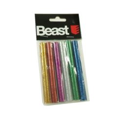 Klej do pistoletu na gorąco wkłady klejowe kolorowe z brokatem 6szt 11mm x 100mm