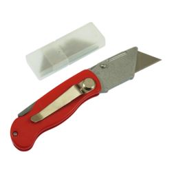 Nóż składany nożyk tapeciak na ostrze trapezowe + 5 ostrzy trapezowy