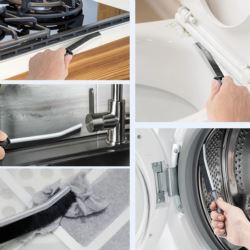 Szczotka do czyszczenia fug szczelin mycia kuchni wąska szczelinowa dluga 4 x 230mm (2X biała + 2x czarna) nylon