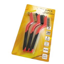 Zestaw szczotek drucianych druciana 3 sztuki NYLON BRASS STEEL