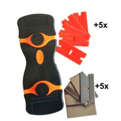 SKROBAK DO PŁYTY INDUKCYJNEJ CERAMICZNEJ SKROBACZKA DO CZYSZCZENIA SZYB SZKŁA 115MM + 10 OSTRZY