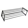 Szafka na buty półka regał stojak na obuwie 75x28x21 2-TIER BLACK PLASTIC+METAL